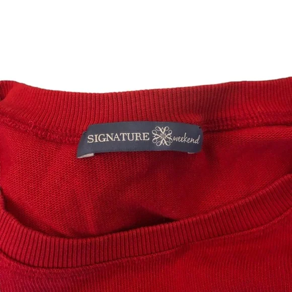 Red Sweater Shirt Christmas Sweater Holiday Dinner Event - Picture 3 of 5